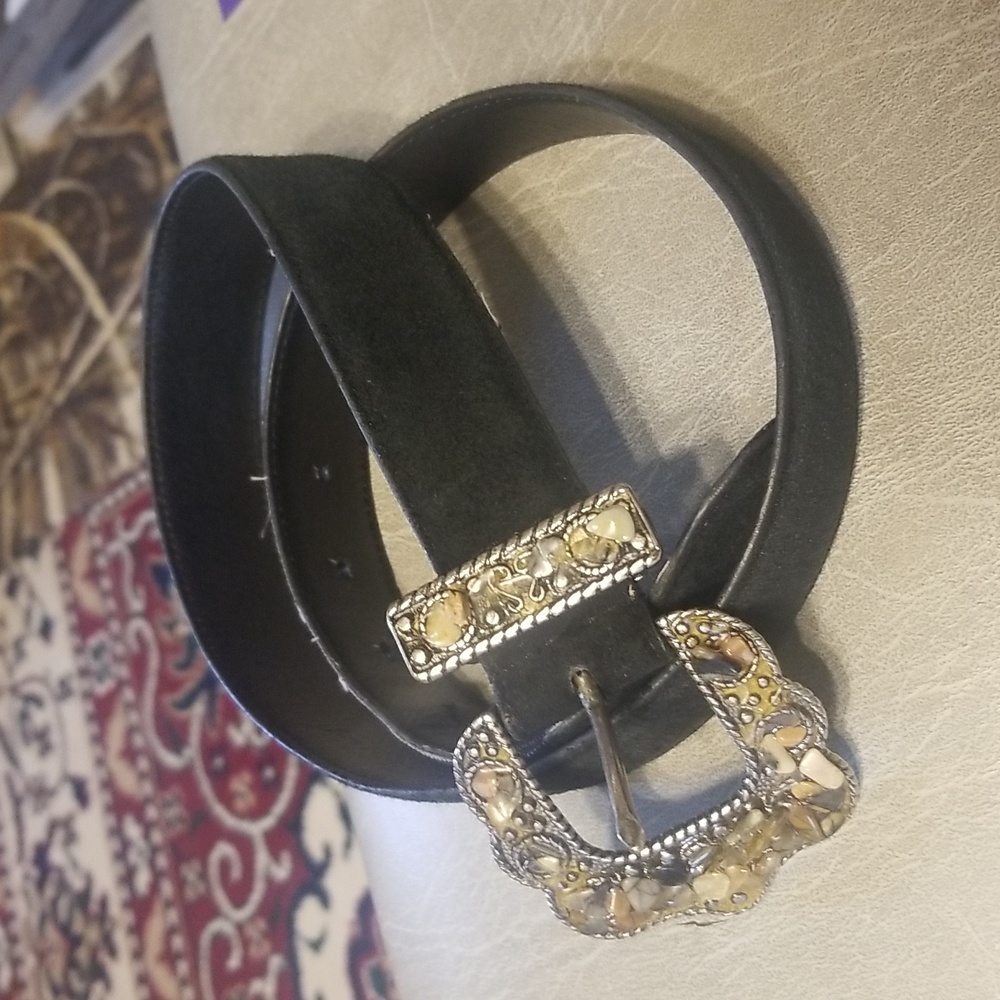 Black leather suede Fina Firenze belt